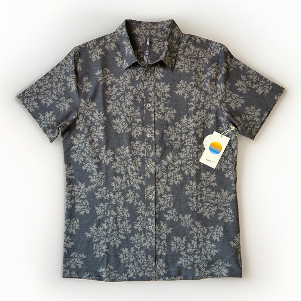 Vuori Bridge Button Down Shirt Medium Gray Multicolor NWT Sportswear Outdoors
